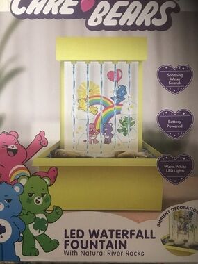 Care Bears LED Waterfall Fountain in Yellow with Rainbow Graphics